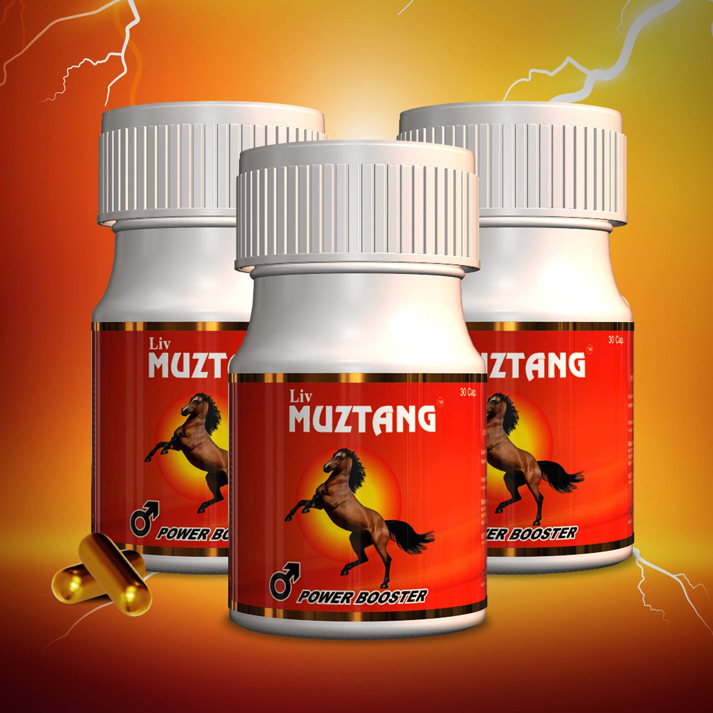 Liv Muztang Power Booster Capsule, Increase Stamina, Power & Endurance, Increase Confidence and Intimacy, Increase Libido