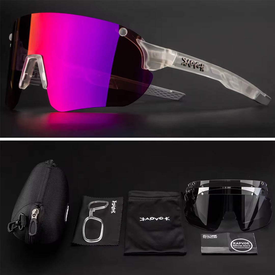 Kapvoe Uv400 Outdoor Road Bike Color Photochromic Lenses Tr90 Women 2023 Bike Men Outdoor Cycling Sports Polarized Sunglasses