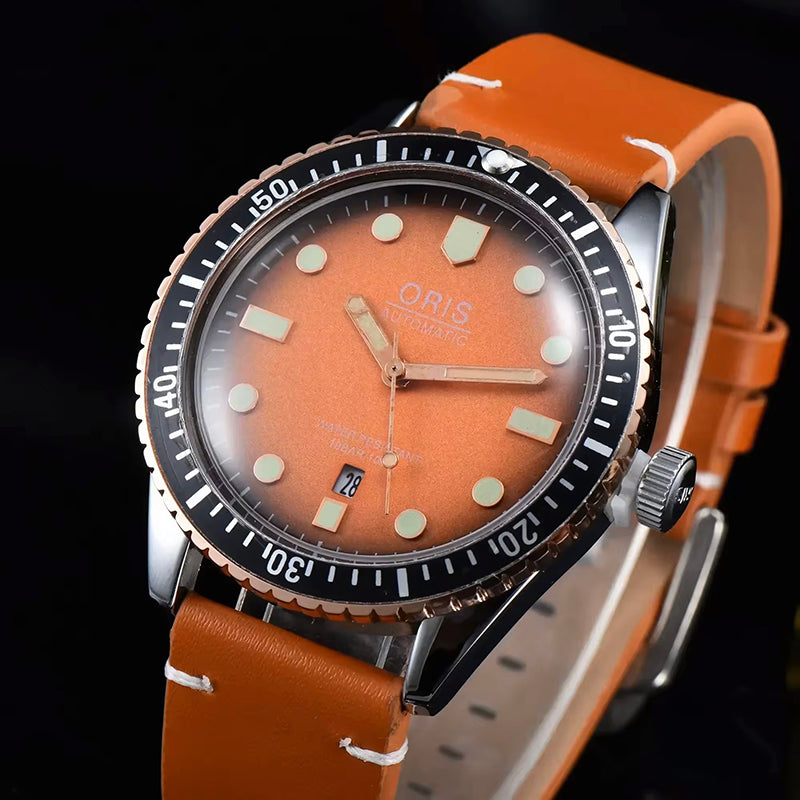 Luxury Oris Wathc Strap Delicate Three Hand Dial Reproduction Fashion Casual Green Black Good Quality Mens Quartz Watch