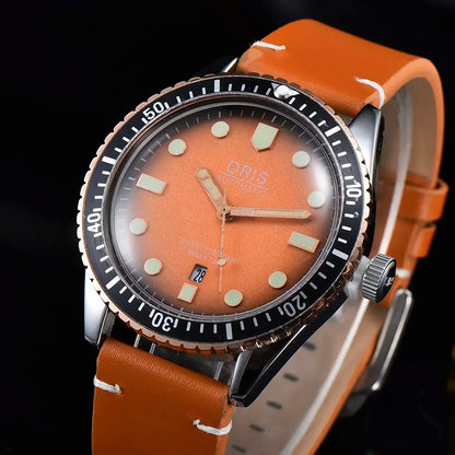 Luxury Oris Wathc Strap Delicate Three Hand Dial Reproduction Fashion Casual Green Black Good Quality Mens Quartz Watch