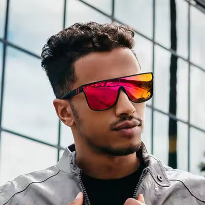 2024 Hot Pink Mirror Cool beach one piece lens trendy sun glasses unisex stylish mens sports sunglasses 2023 shades for travel